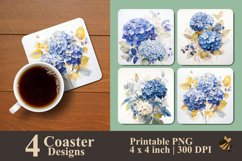 Hydrangea Flower Coaster Sublimation Designs Product Image 1