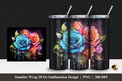Beauty Spray Rose Tumbler Wrap Sublimation Design 1 Product Image 1
