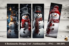 Smiling Snowman Bookmarks Sublimation Design Product Image 1
