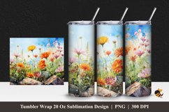 Colorful Plants Tumbler Wrap Sublimation Design 1 Product Image 1