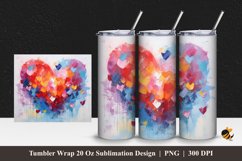 Love Painting Tumbler Wrap Sublimation Design 1 Product Image 1