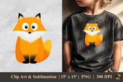 Winter Cute Fox DTF Sublimation Clipart Design 1 Product Image 1