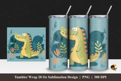 Cute Crocodile Tumbler Wrap Sublimation Design 1 Product Image 1