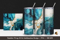 Beauty Teal Marble Tumbler Wrap Sublimation Design 1 Product Image 1