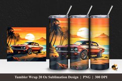 Car At Beach Tumbler Wrap Sublimation Design 1 Product Image 1