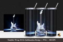 Cool White Guitar Tumbler Wrap Sublimation Design 1 Product Image 1