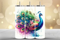 Peacoak Tumbler Wrap| Tumbler Sublimation Wrap Product Image 1