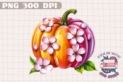 Autumn Pumpkin Sublimation design Fall Decorative Color PNG Product Image 1