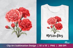 Beautiful Carnation Flower Clip Art Sublimation 1 Product Image 1
