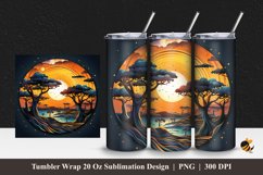 3D Nature Night Tumbler Wrap Sublimation Design 1 Product Image 1
