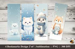 Winter Animals Bookmark Sublimation Design Product Image 1