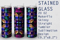 Tumbler Straight 20 OZ Sublimation Stained-glass Wrap Design Product Image 1