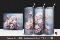Bloom Flower Tumbler Wrap Sublimation Design 1 Product Image 1