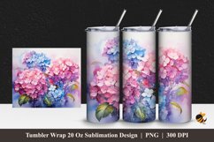 Hotensia Flower Tumbler Wrap Sublimation Design 1 Product Image 1