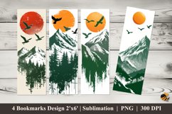 Green Mountains Bookmarks Sublimation Design Product Image 1
