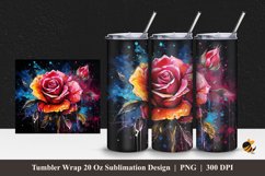 Sweet Rose Tumbler Wrap Sublimation Design 1 Product Image 1