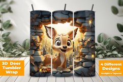 3D Cute Deer Tumbler Wrap Design Product Image 1