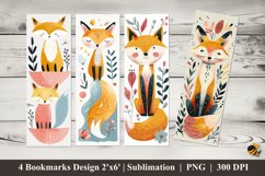 Scandinavian fox Bookmarks Sublimation Design Product Image 1