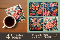 Butterfly House Coaster Sublimation Designs Product Image 1