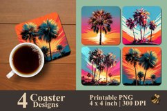 Palm Tree Illustration Coaster Sublimation Designs Product Image 1