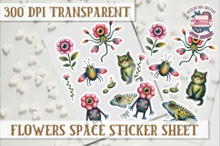 Flowers Spice sticker sheet Planets Scrapbook PNG Stars Product Image 1