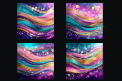 Golden Pink Wave Stripes backgrounds | Glitter Digital Paper Product Image 2