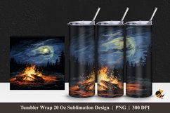 Awesome Bonfire Tumbler Wrap Sublimation Design 1 Product Image 1