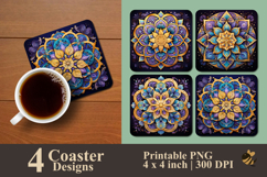 Mandala Mirage Coaster Sublimation Design Product Image 1