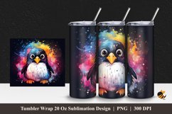 Fantasy Penguin Tumbler Wrap Sublimation Design 1 Product Image 1