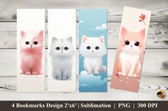 Cute Kitten Vector Bookmarks Sublimation Design Product Image 1