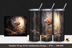 Unique Rose Tumbler Wrap Sublimation Design 1 Product Image 1
