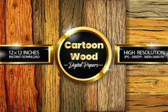 Cartoon Wood Woodgrain Texture Digital Papers - 04 Variation Product Image 1