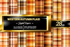 Western Autumn Plaid Digital Papers Bundle Product Image 1