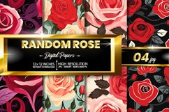 Random Rose Digital Papers - 04 Variations Product Image 1