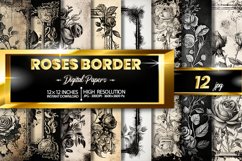 Roses Border Digital Papers Product Image 1
