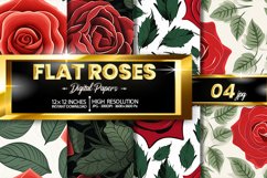 Flat Roses Digital Papers - 04 Variations Product Image 1