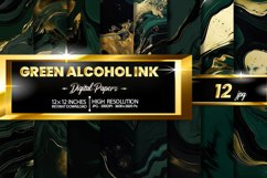 Green Alcohol Ink Digital Papers Product Image 1