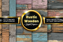 Rustic Wooden Woodgrain Texture Digital Paper - 04 Variation Product Image 1