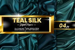 Teal Silk Digital Papers - 04 Variations Product Image 1