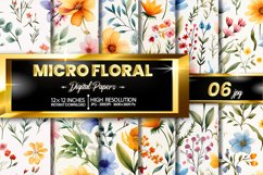 Micro Floral Digital Papers Bundle Product Image 1