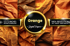 Orange Wrinkled Digital Papers - 04 Variations Product Image 1