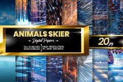 Animals Skier Digital Papers Bundle Product Image 1