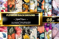 Flowers Background Digital Papers Bundle Product Image 1