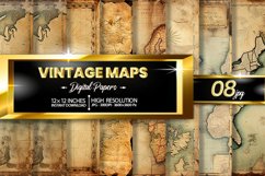 Vintage Maps Digital Papers Bundle Product Image 1