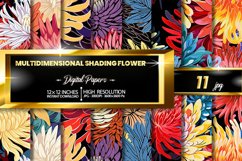 Multidimensional Shading Flower Digital Papers Bundle Product Image 1