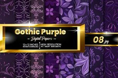 Gothic Purple Digital Papers, Scary Pattern Product Image 1