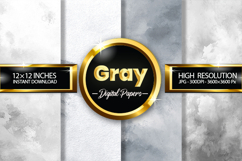 Gray Watercolor Digital Papers - 04 Variations Product Image 1