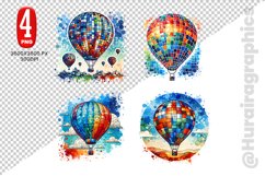 Hot Air Ballon Clipart - 04 Variation Product Image 1