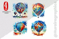 Hot Air Ballon Clipart - 04 Variation Product Image 1