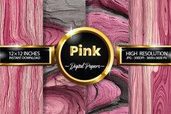 Pink Woodgrain Texture Digital Papers - 04 Variations Product Image 1
